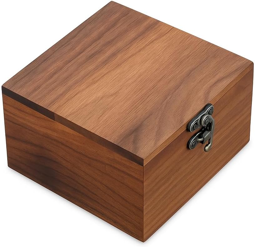 Walnut Wood Box for Crafts, Jewelry Box and watch box Wooden Keepsake Box Gift