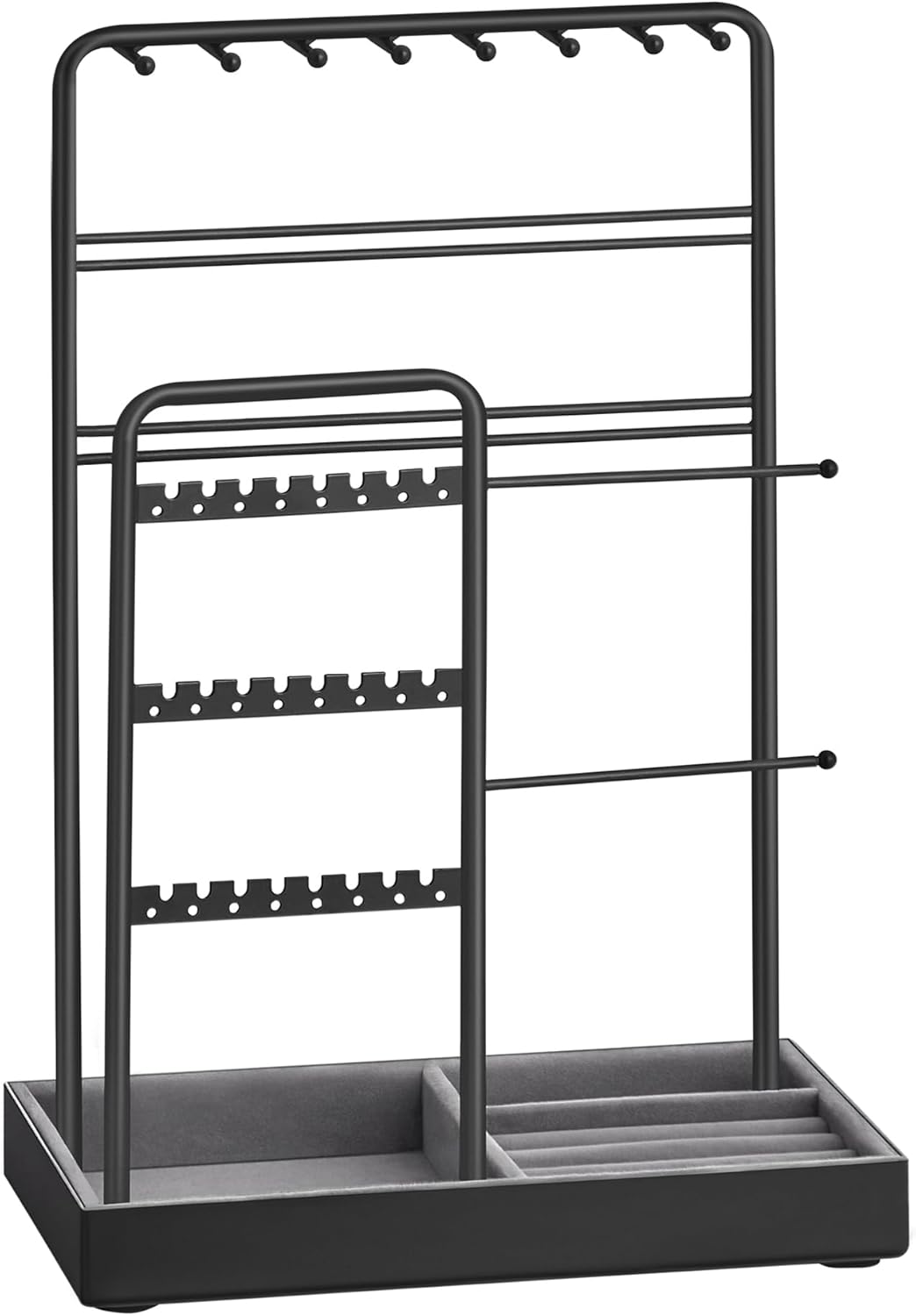 Jewelry Holder, Jewelry Organizer, Jewelry Display Stand with Metal Frame, Necklace Earring Bracelet Holder, for Studs, Rings