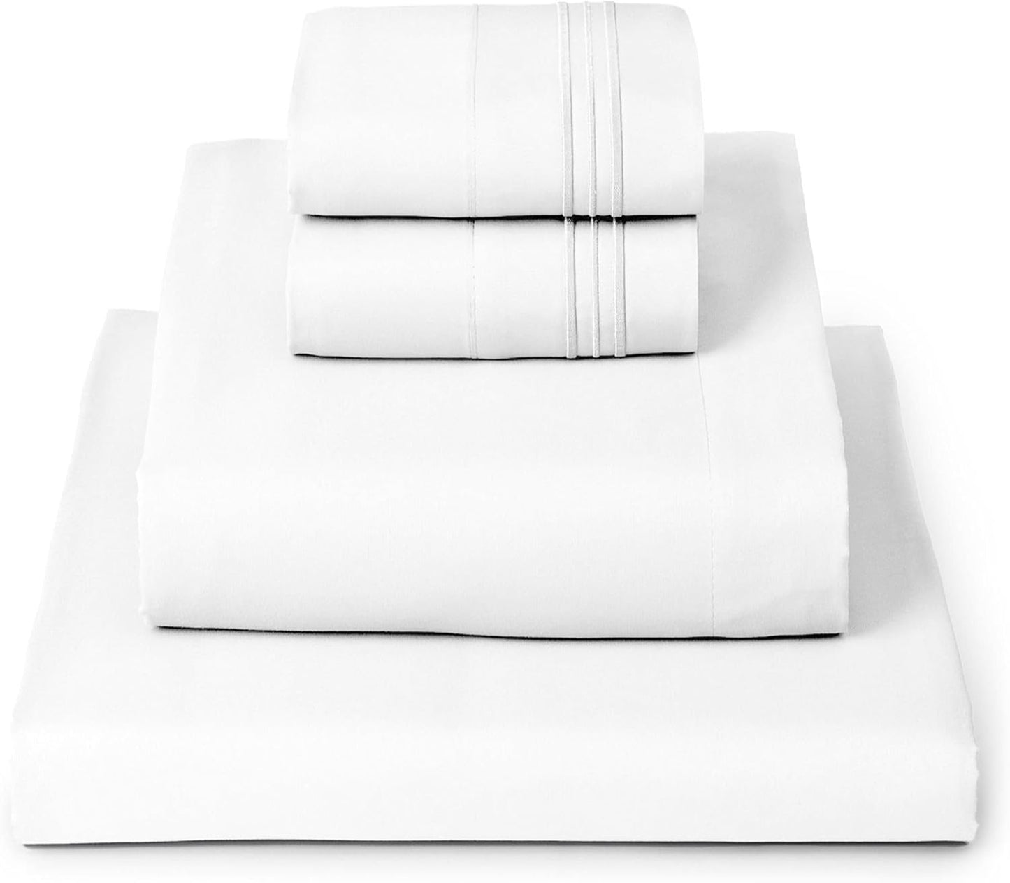 Queen Sheets Set - 4 count  Bedding - Hotel Luxury, Extra Soft, Cooling Bed Sheets