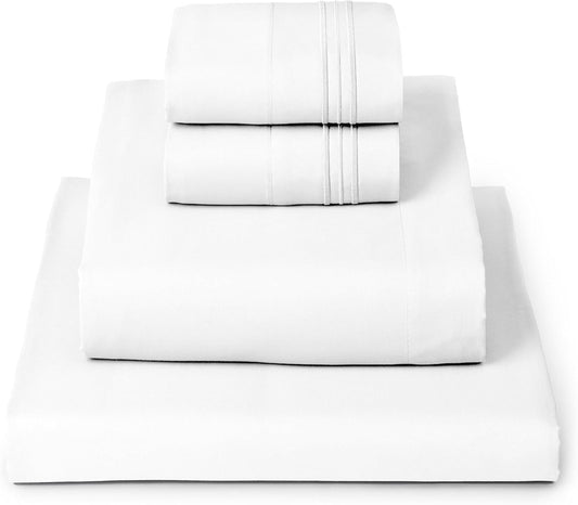 Queen Sheets Set - 4 count  Bedding - Hotel Luxury, Extra Soft, Cooling Bed Sheets