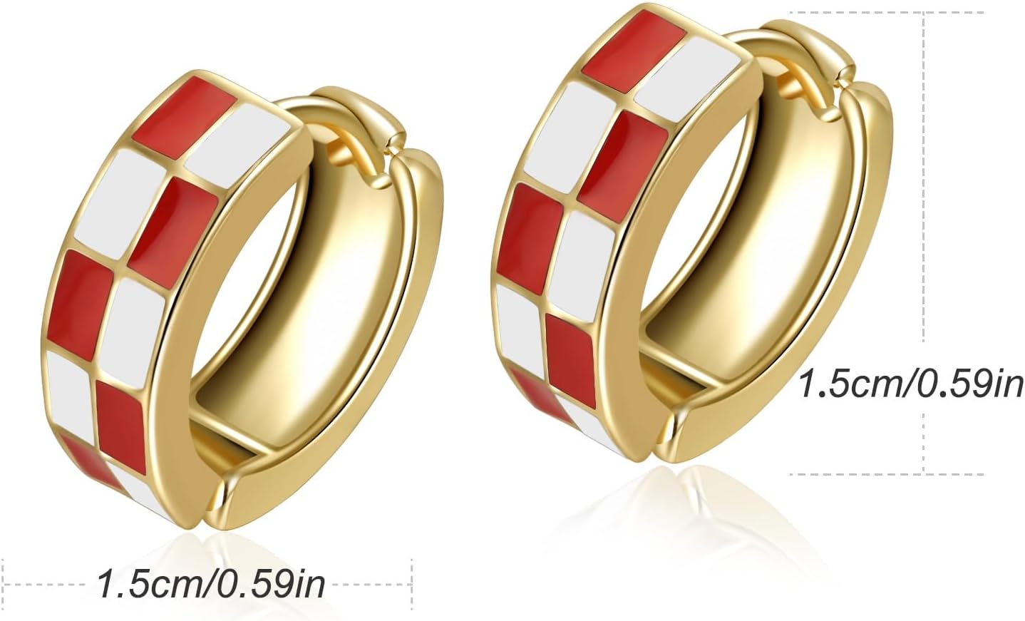 Small Hoop Cartilage Earrings Teacher Earrings for Women；White Black Enamel Hypoallergenic Hooped Gifts Gold and