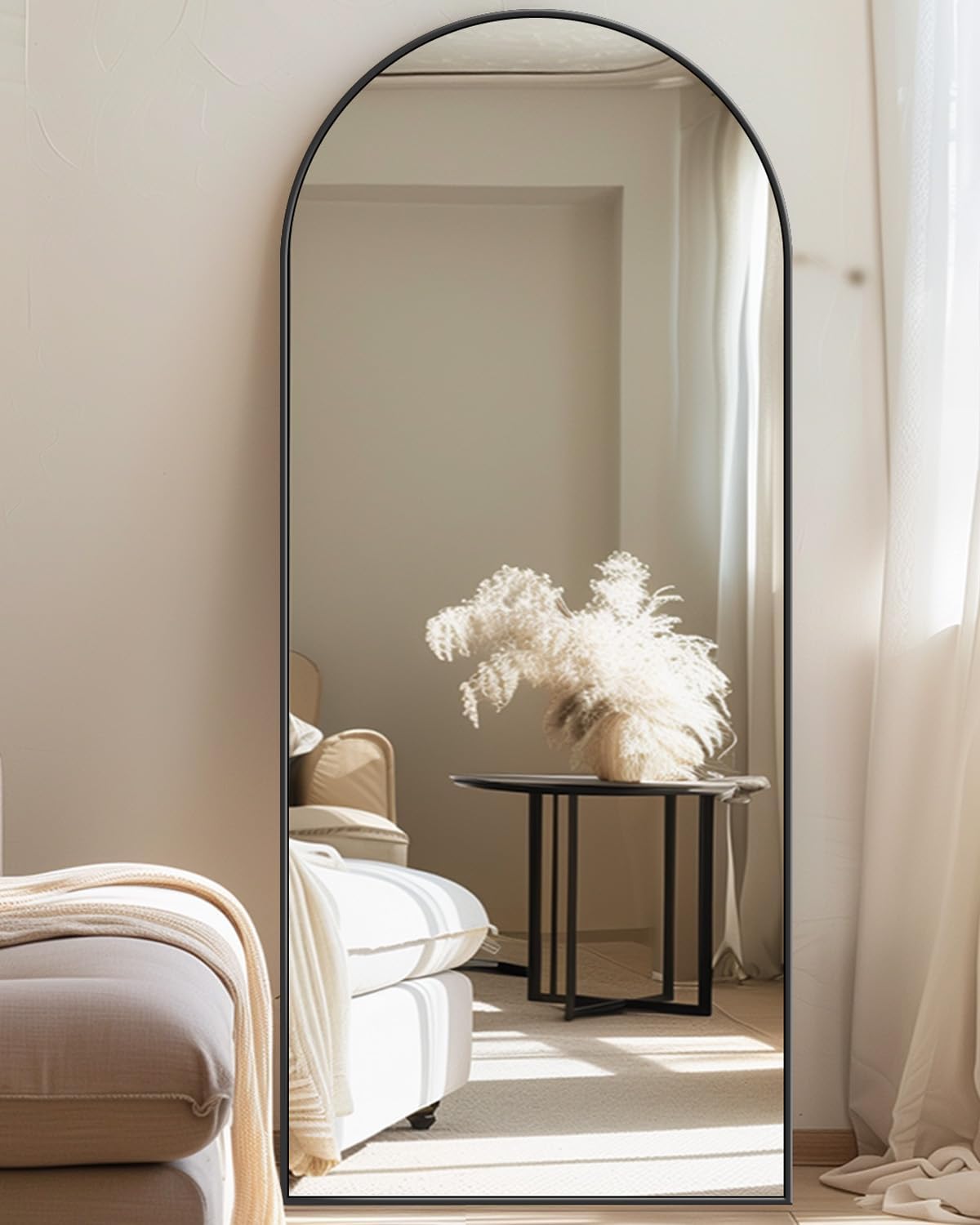 Full Length Mirror, 58"x18" Floor Mirror with Stand, Hanging Mounted Mirrors for Bedroom