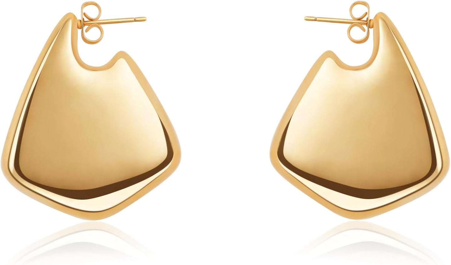 Trendy Gold Plated Knot Earrings for Women Chunky Statement Drop Dangle Earrings Lightweight Fashion Accessories Gold Jewelry