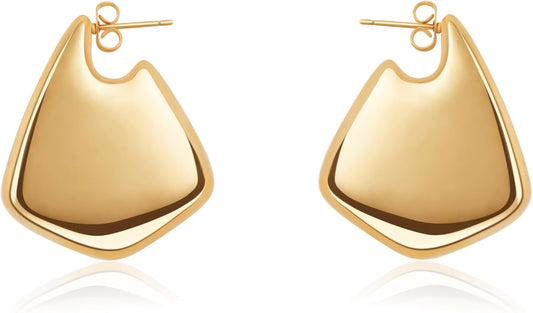 Trendy Gold Plated Knot Earrings for Women Chunky Statement Drop Dangle Earrings Lightweight Fashion Accessories Gold Jewelry
