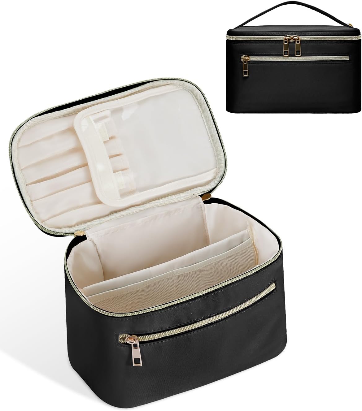 Makeup Bag, Travel Make Up Organizer Cosmetic Brush Bags Case for Women