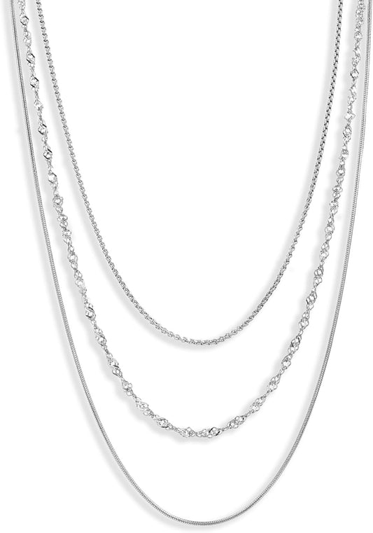 Waterproof Non-Tarnish Necklace Set, 18K Gold Plated Layered Dainty Chains, Stackable Jewelry Gift for Women