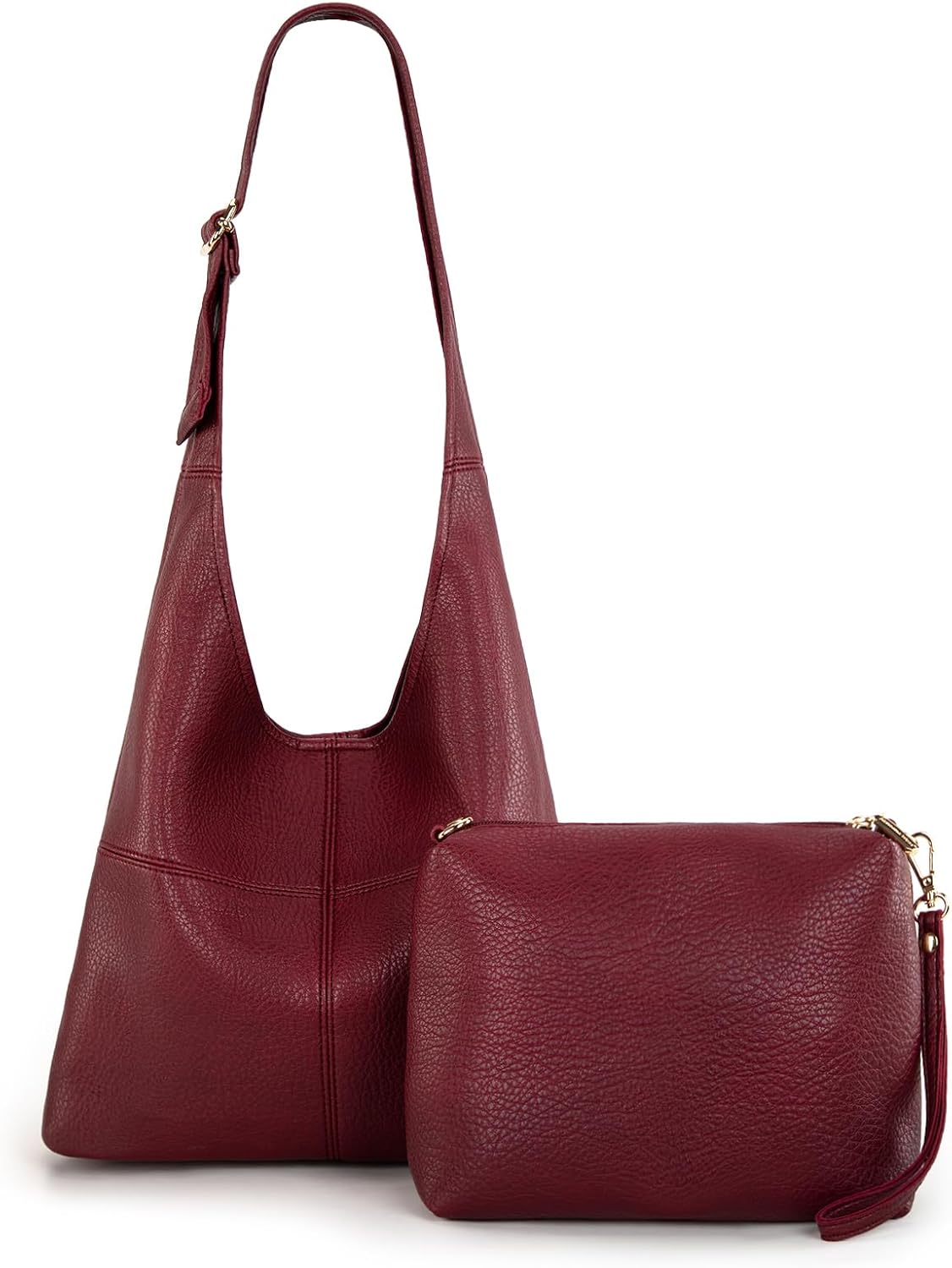 Hobo Bags Purse for Women Ultra Soft Foldable Shoulder Slouchy Handbags with Cosmetic bag