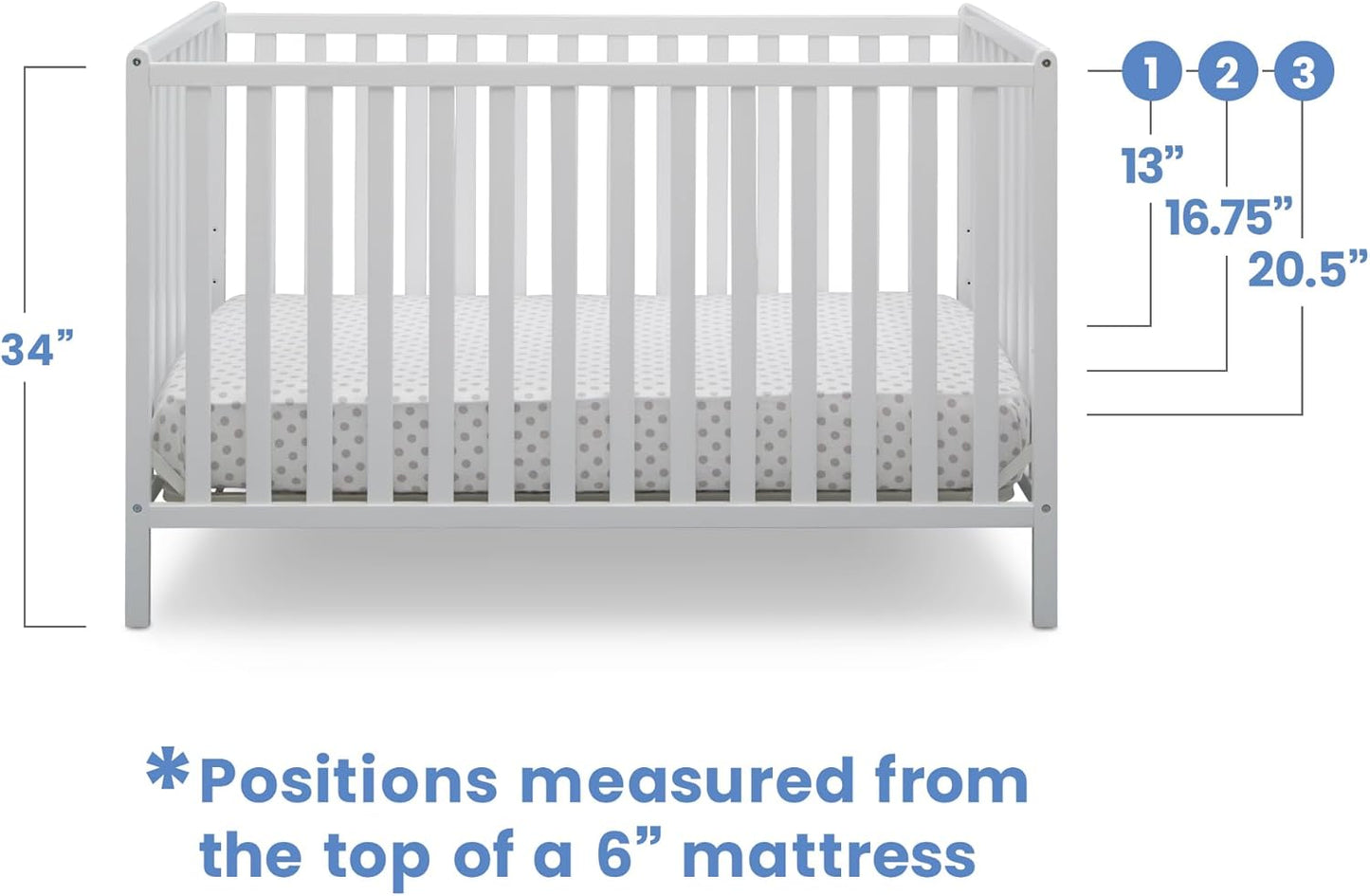 4-in-1 Convertible Crib - Gold Certified, Crib to Toddler Bed, Daybed, Fits Standard Full-Size Crib Mattress