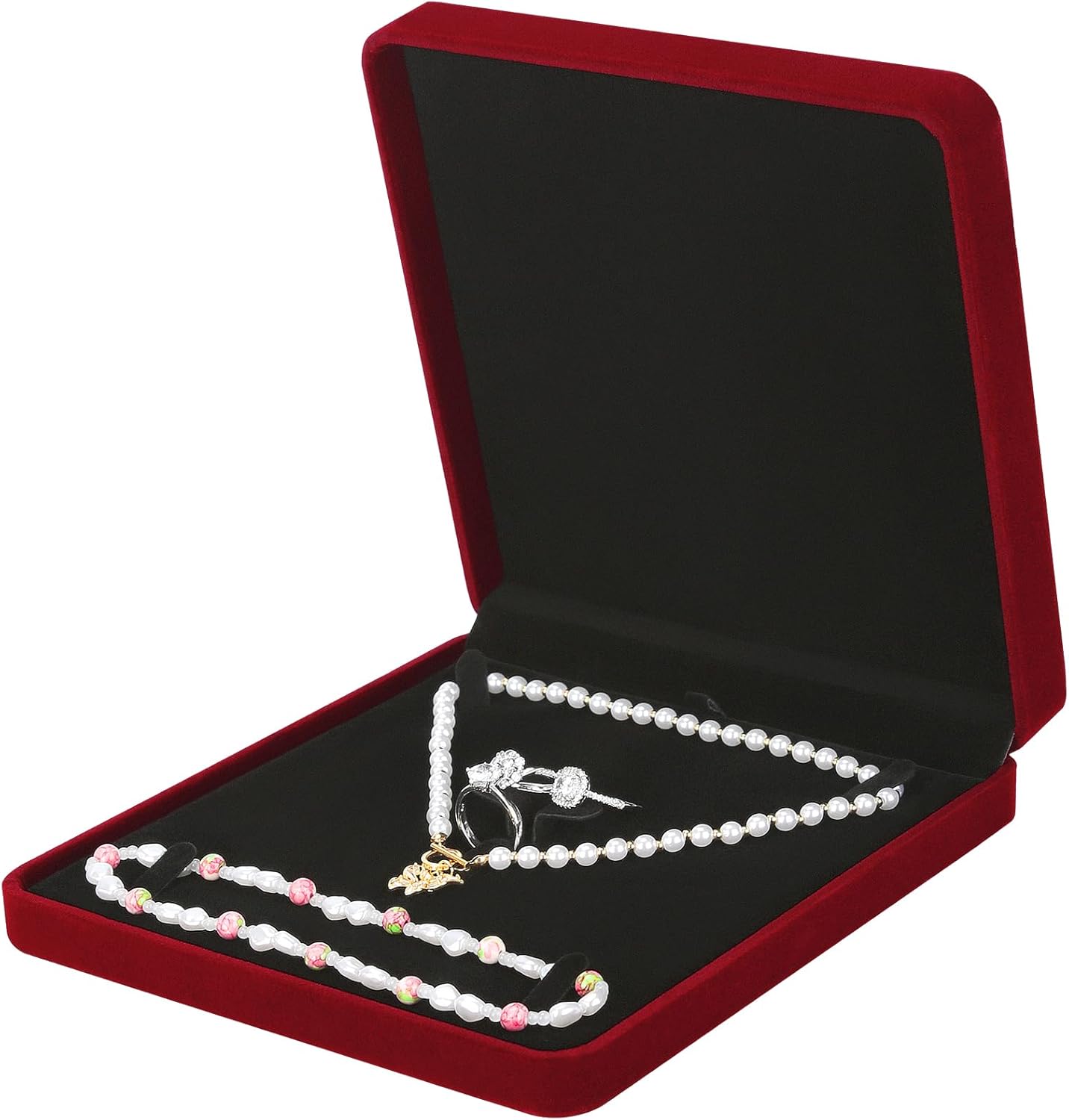 Velvet Jewelry Set Box, Velvet Gift Box for Bracelet Necklace Earring Ring