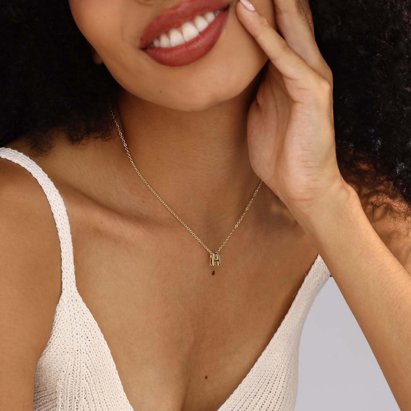 Personalized Initial Necklace - Dainty Bubble Letter Pendant In Gold/Silver, Non-Tarnish Fashion Jewelry Gift For Women & Teens