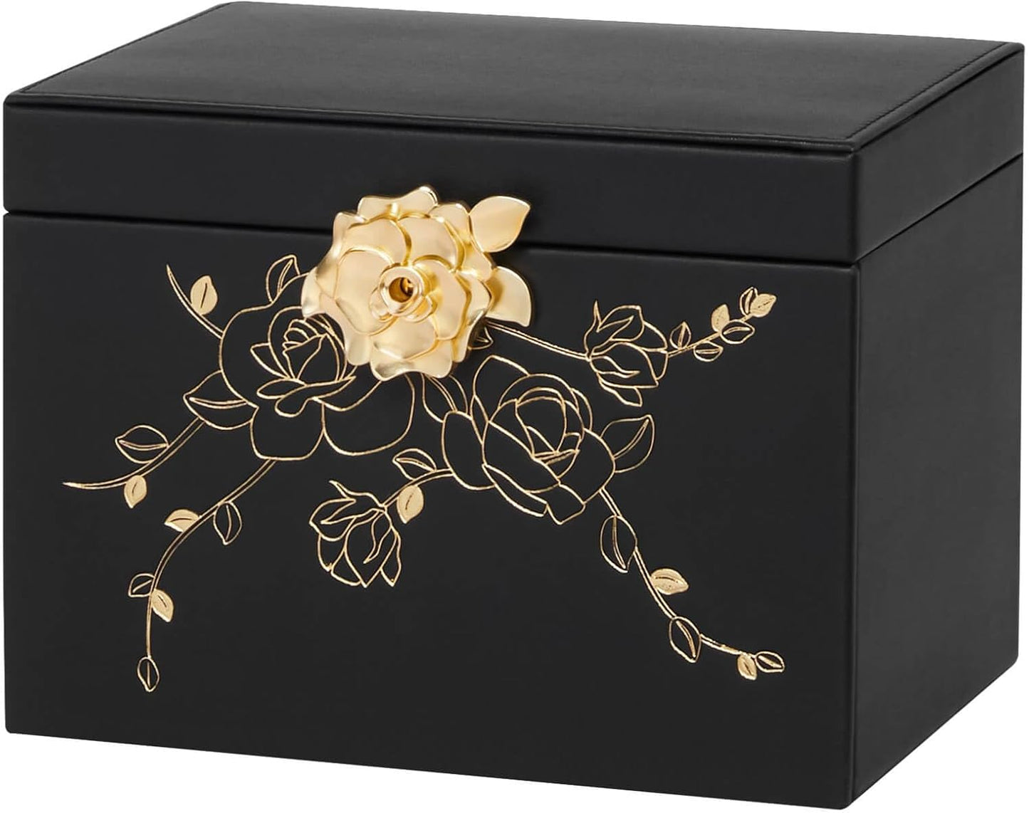 Jewelry Box with Lock: Jewelry Organizer for Dresser - 3-Drawer Earrings Storage