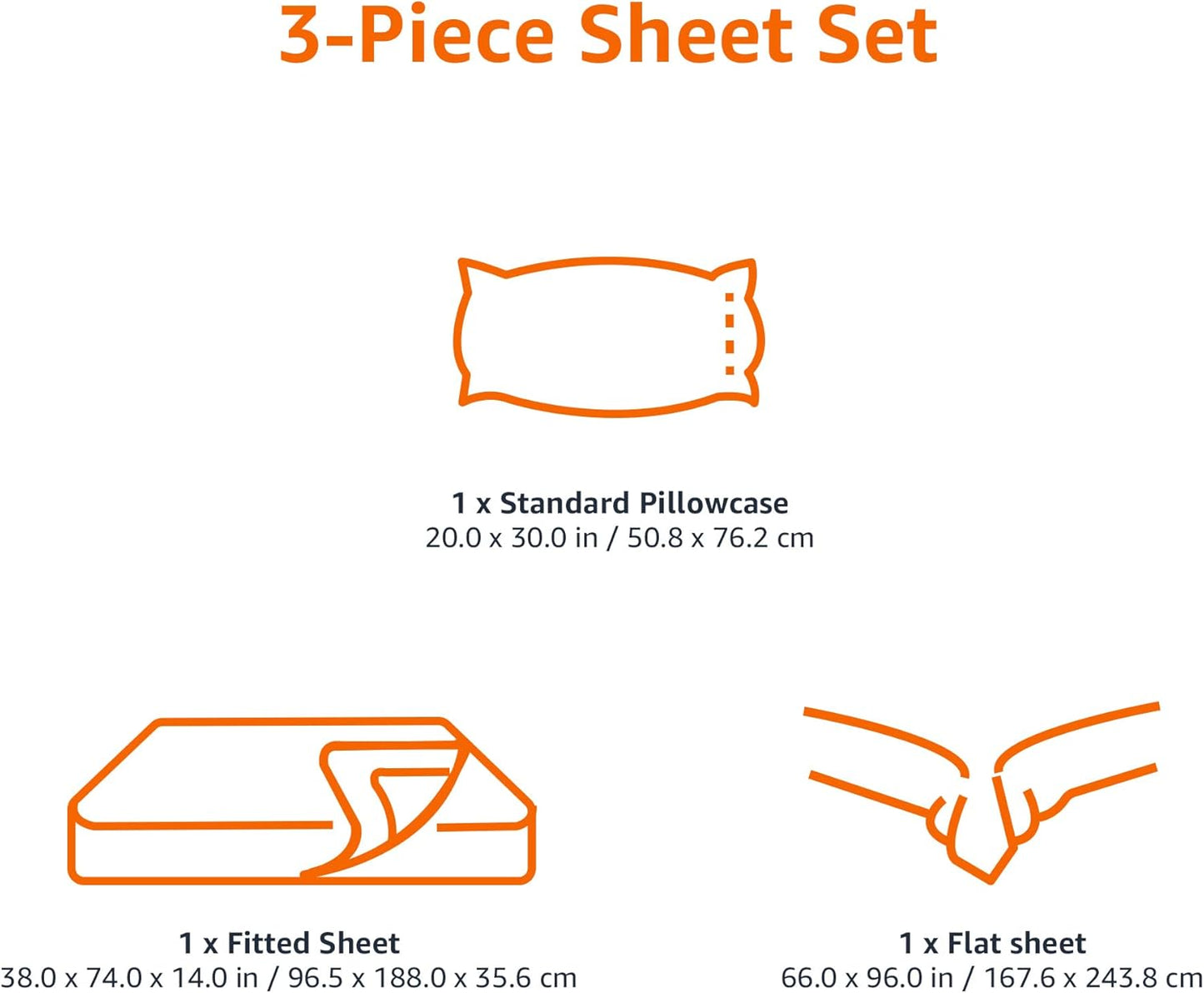 Lightweight Super Soft Easy Care Wrinkle Free Microfiber 3 count Bed Sheet Set with 14-Inch Deep Pockets