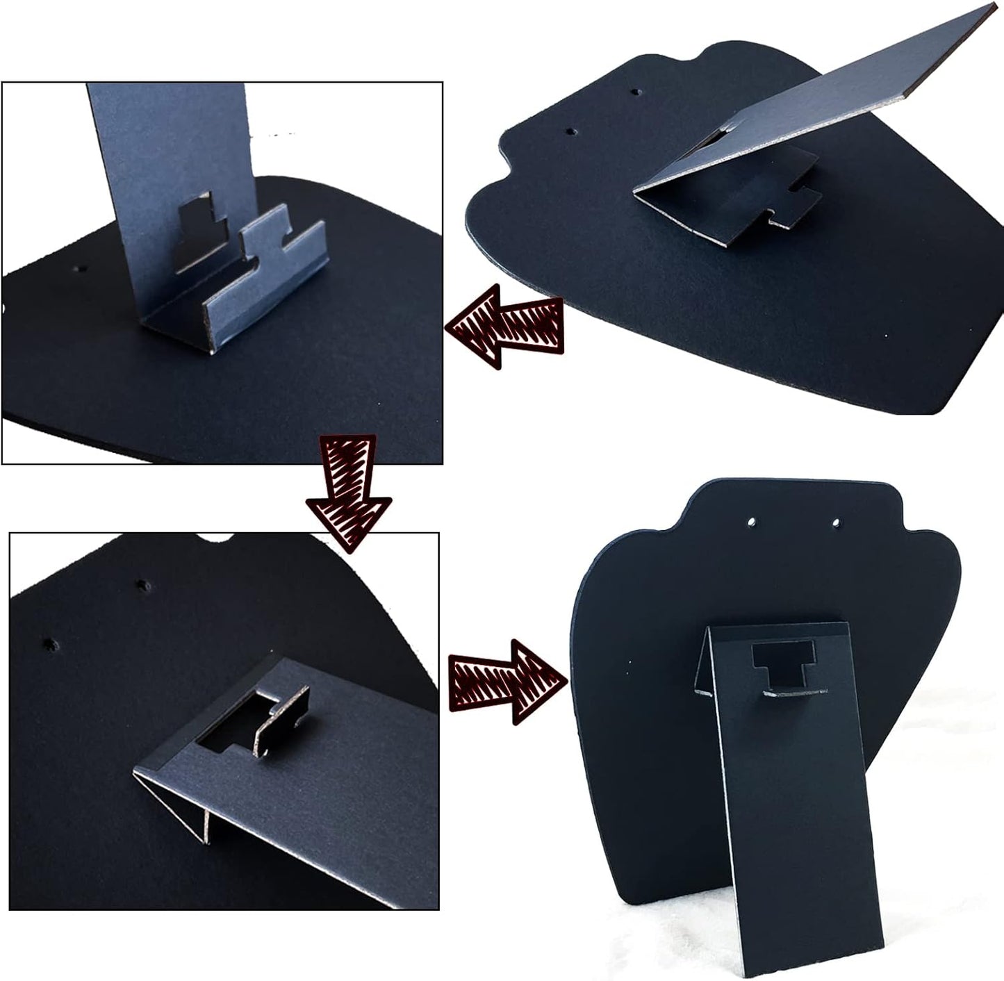 6 Pieces Black Necklace Display, Jewelry Display for Selling and Shows, Necklace Easel Stand, Collapsible Jewelry Bust Stand
