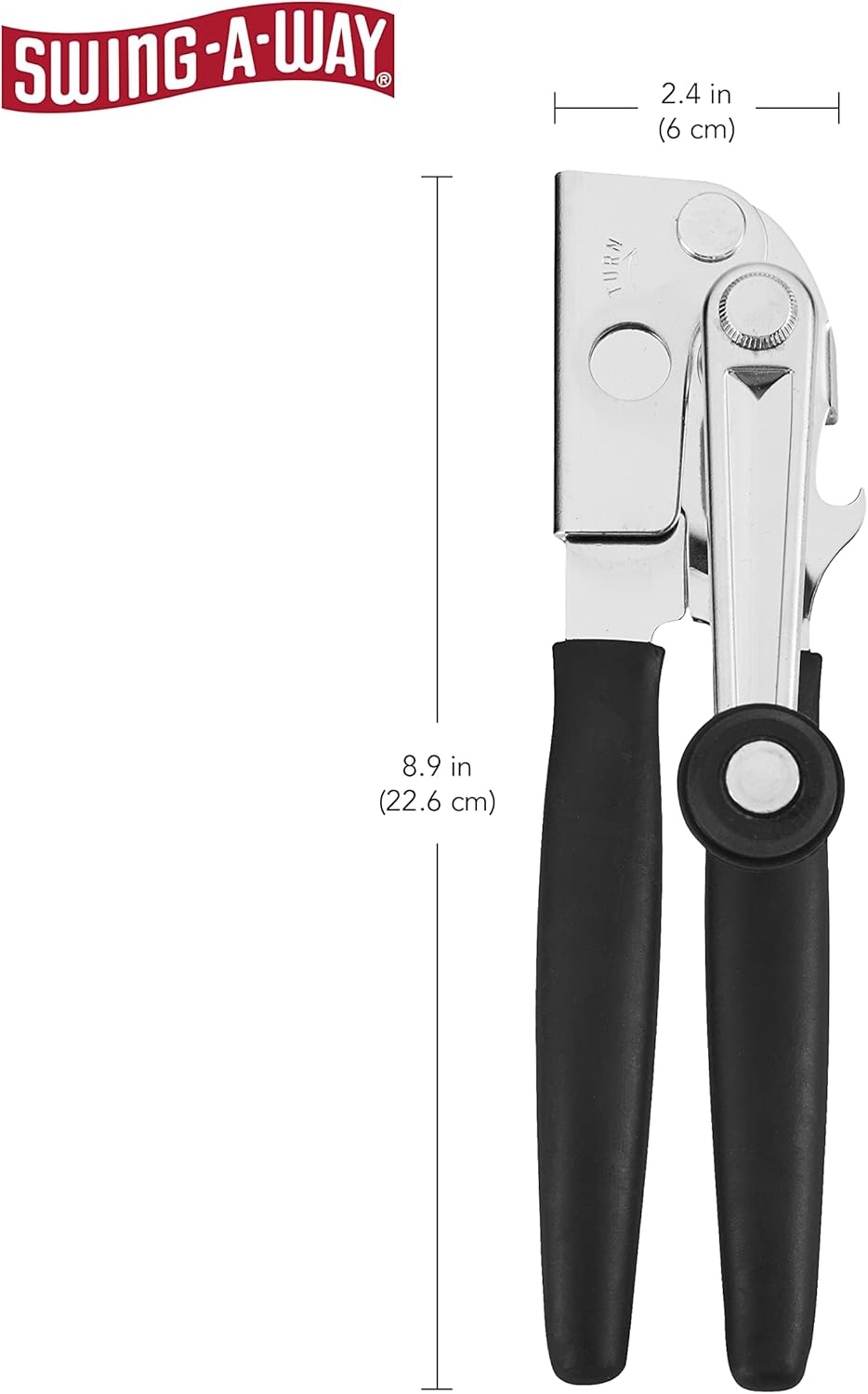 Easy-Crank Can Opener with Folding Crank Handle, Black, 3.50 x 4.50 x 10.50