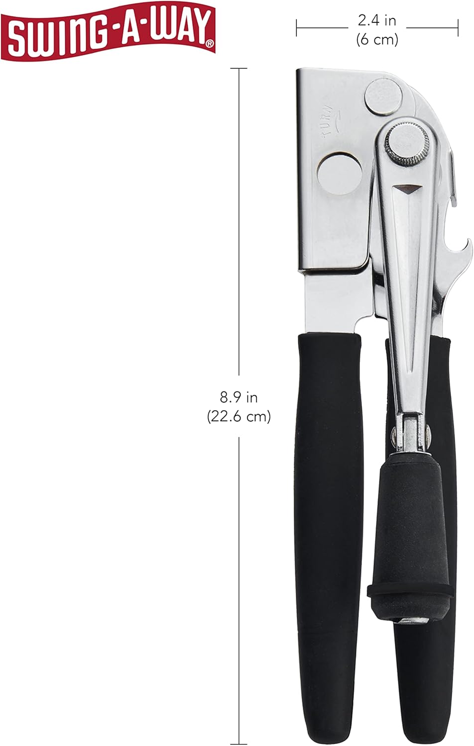 Easy-Crank Can Opener with Folding Crank Handle, Black, 3.50 x 4.50 x 10.50