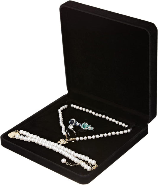 Velvet Jewelry Set Box, Velvet Gift Box for Bracelet Necklace Earring Ring