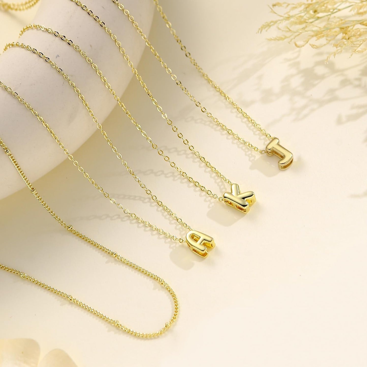 Bubble Initial Necklace: Personalized Layered Letter Pendant In Gold/Silver, Dainty Stackable Choker, Cute Teen Girl Gift