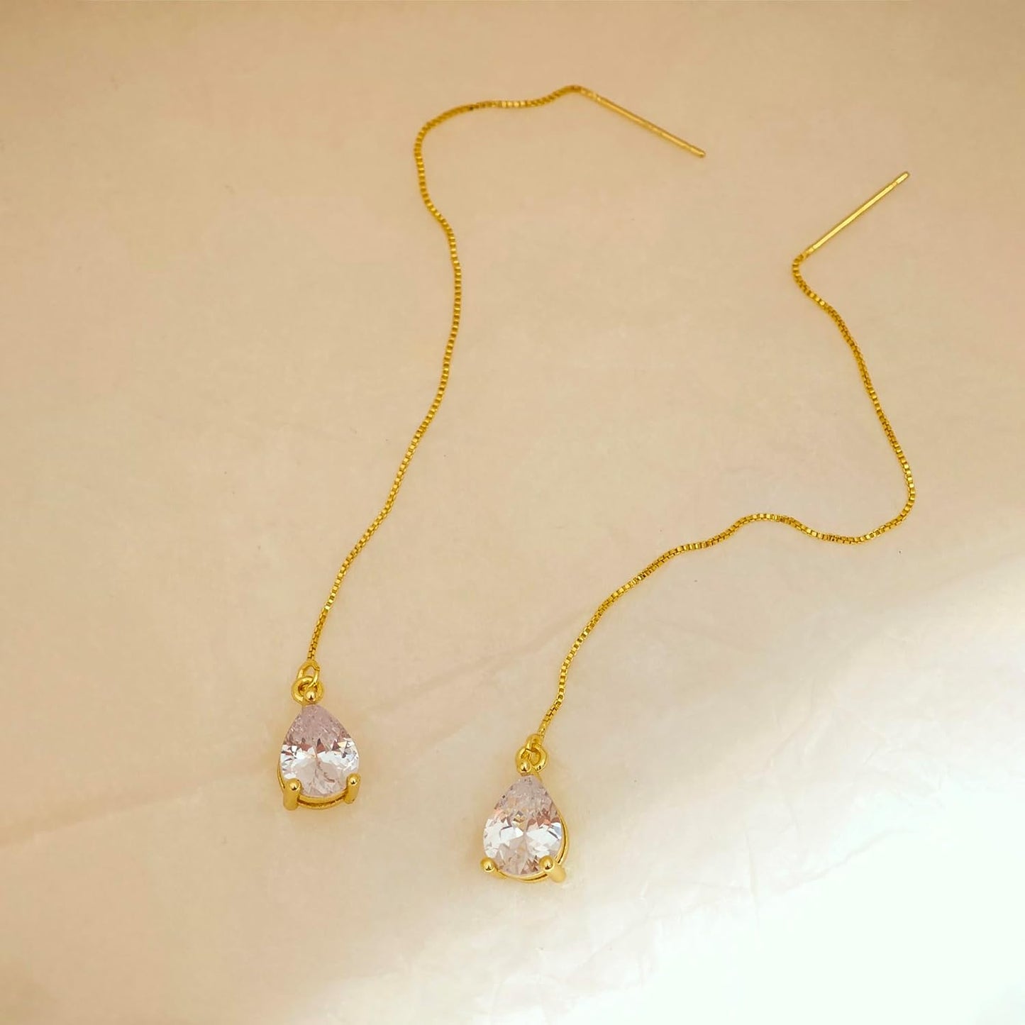 Gold Earrings for Women Trendy, Simple Dainty 14K Gold Plated Paperclip Square Chain Link Dangle Pin Stud Huggie Earrings Lightweight