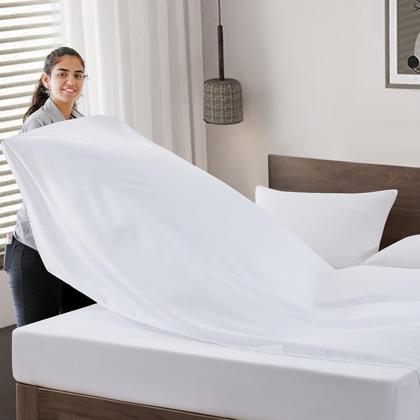 Twin Flat Sheet 6 Pack,Premium Soft & Breathable,Bulk Flat Sheets Only Twin Size