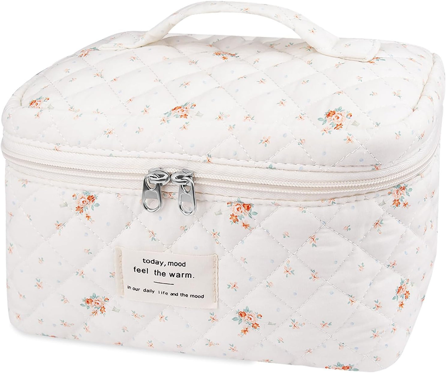 Large Makeup Bag, Cute Cosmetic Bag for Women Girls, Floral Coquette Aesthetic Toiletry Bag, Travel Make Up Organizer Bag (BDLH)