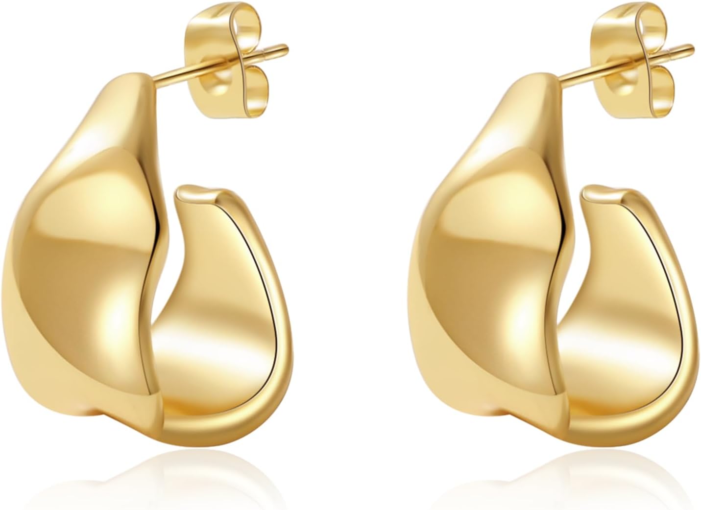 Trendy Gold Plated Knot Earrings for Women Chunky Statement Drop Dangle Earrings Lightweight Fashion Accessories Gold Jewelry