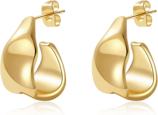 Trendy Gold Plated Knot Earrings for Women Chunky Statement Drop Dangle Earrings Lightweight Fashion Accessories Gold Jewelry