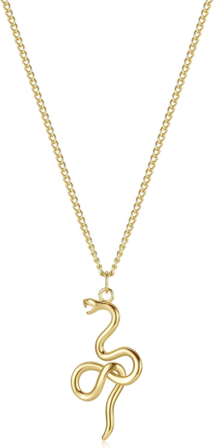 14K Gold Animal Pendant Necklace - Butterfly/Bird/Cat Charms, Dainty Minimalist Chain for Women
