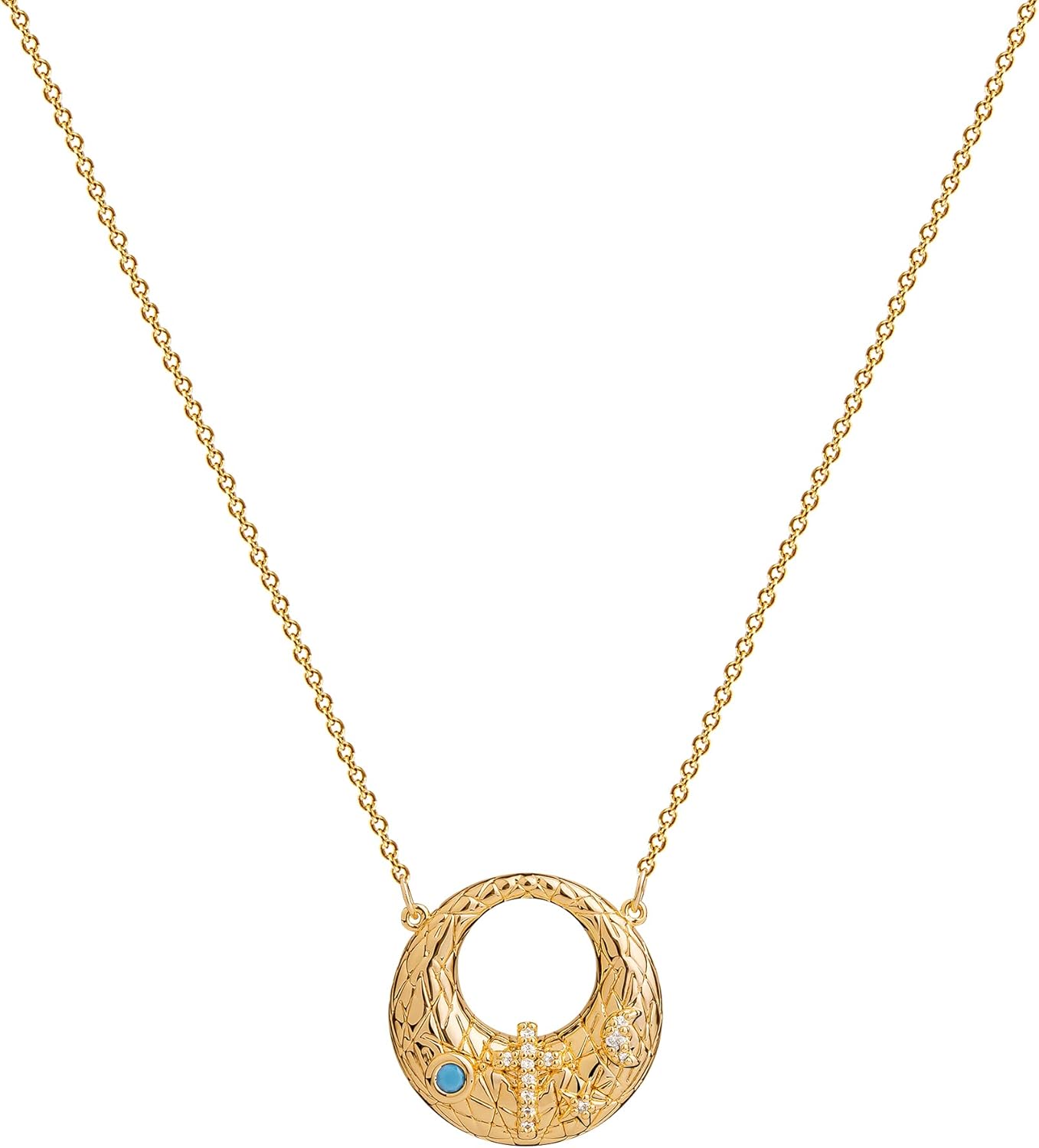 Gold Pendant Necklace for Women 14K Gold Plated Dainty Gold Necklace Simple Delicate Jewelry