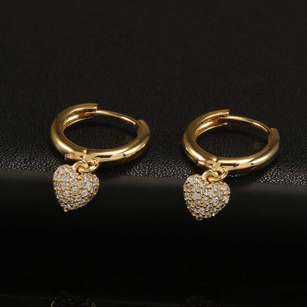 Gold Huggie Small Hoop Earrings with Charm Personalized /Star/Cross/Lock/Key 18k Gold Plated Crystal Drop Dangle Earrings for Women