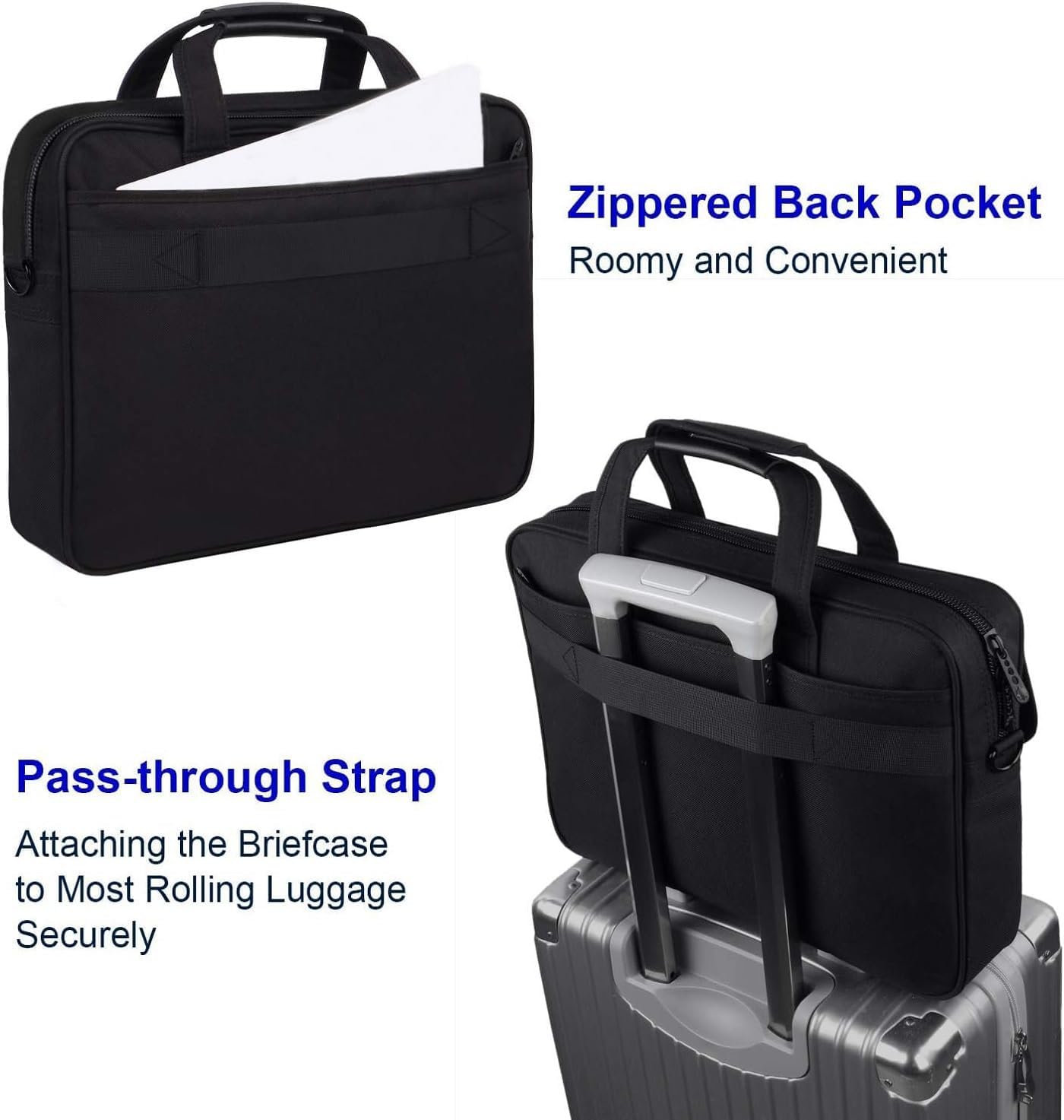 Laptop Bag 15.6 Inch, Business Briefcase Gifts for Men Women, Water Resistant Messenger Shoulder Bag with Strap