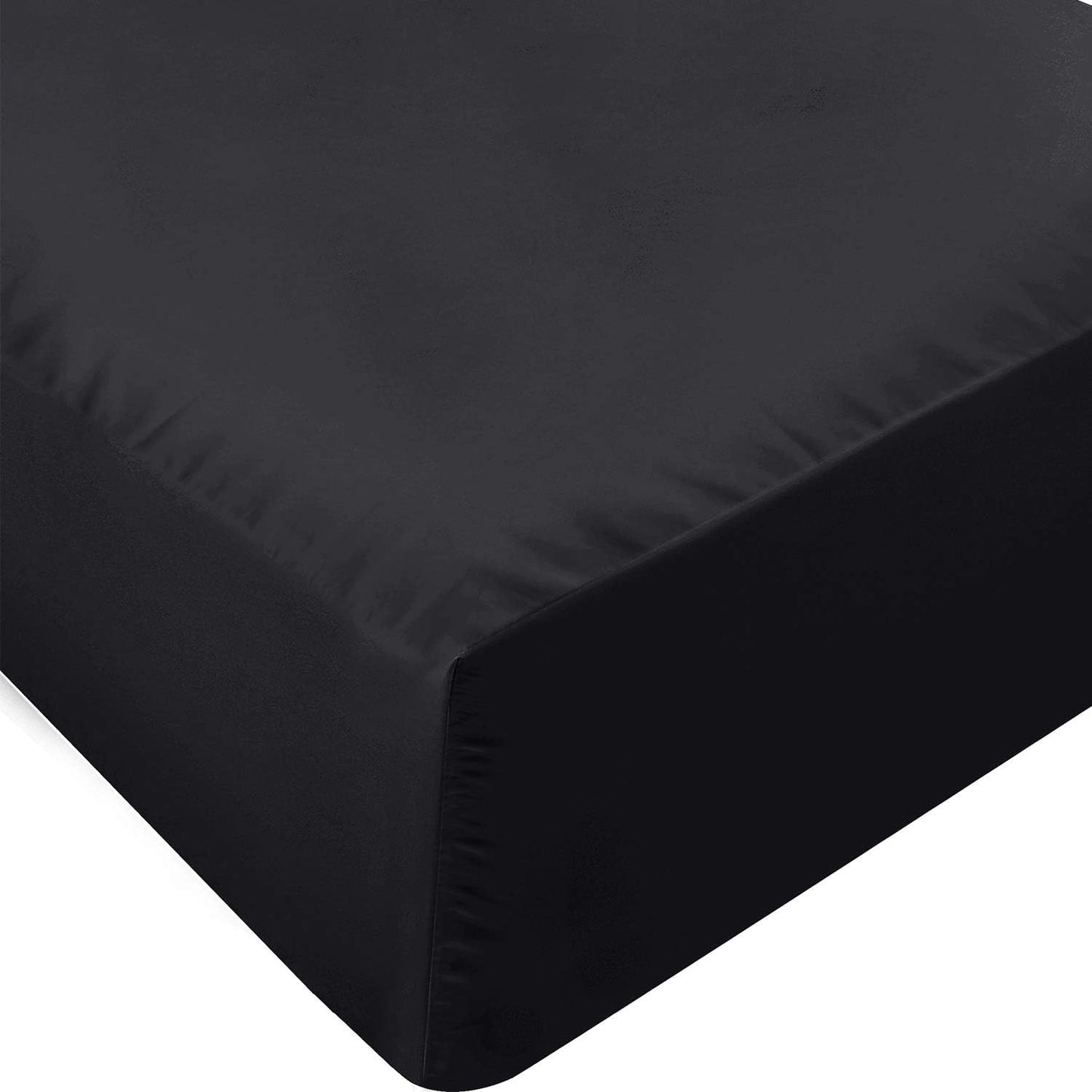 Queen Fitted Sheet - Bottom Sheet - Deep Pocket -Easy Care -1 Fitted Sheet Only (Grey)