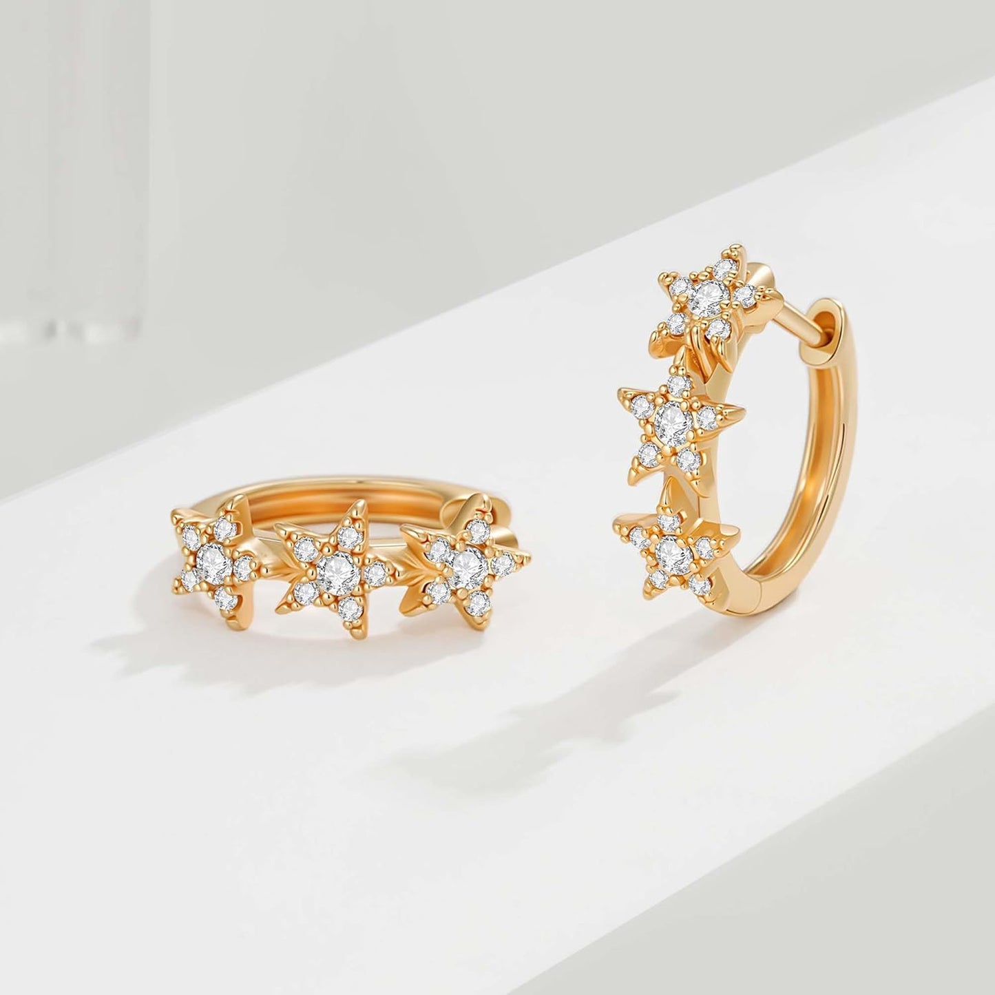Cubic Zirconia Huggie Earrings 14k Gold Plated Tiny Earrings Small Huggie Hoop Earrings Simple Lightweight Hoops Gift for Women