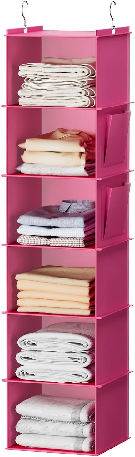 Hanging Closet Organizer and Storage, 6-Shelf Closet Hanging Storage Shelves