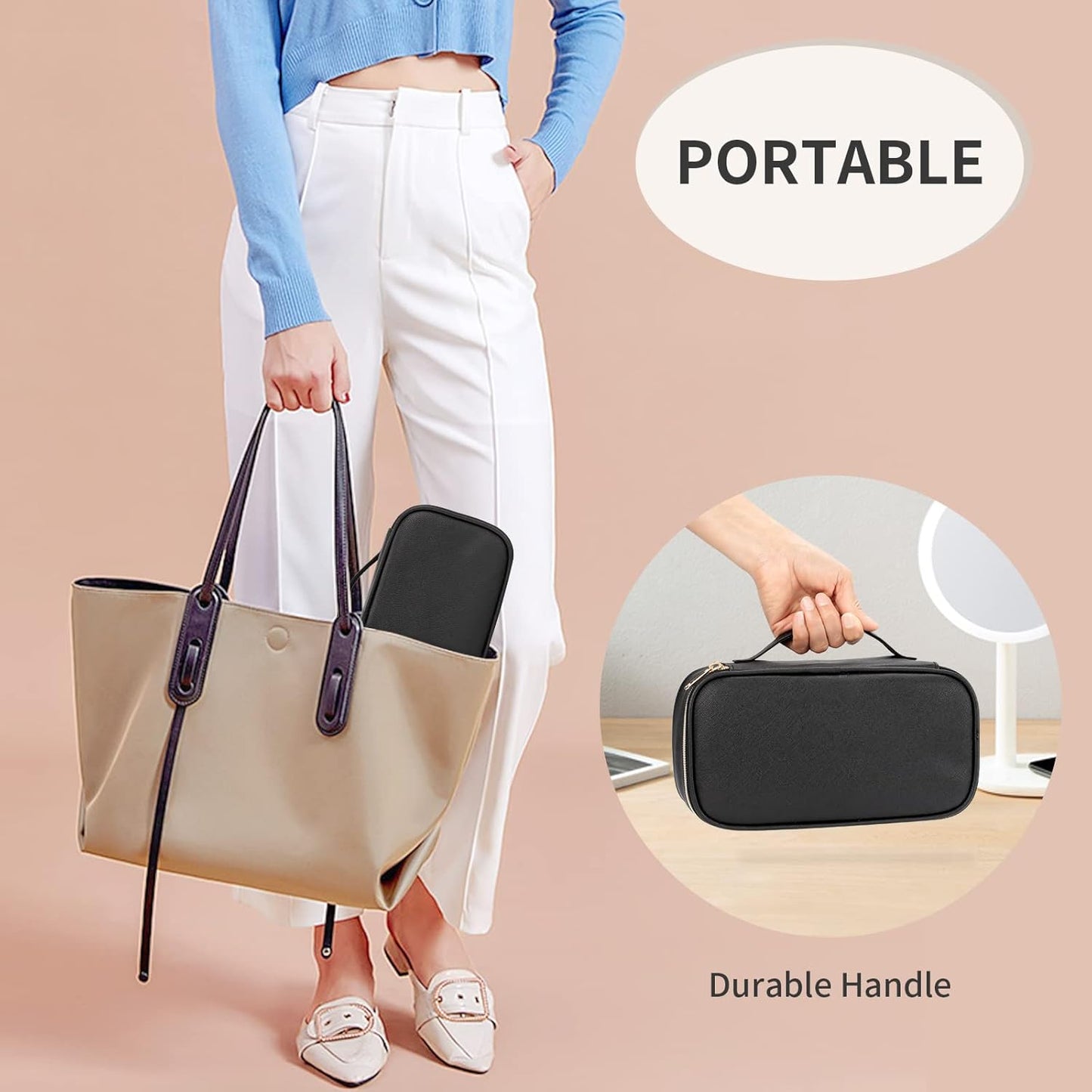 Portable Cute Travel Makeup Bag for Women and girls Makeup Brush Organizer cosmetics Pouch Bags