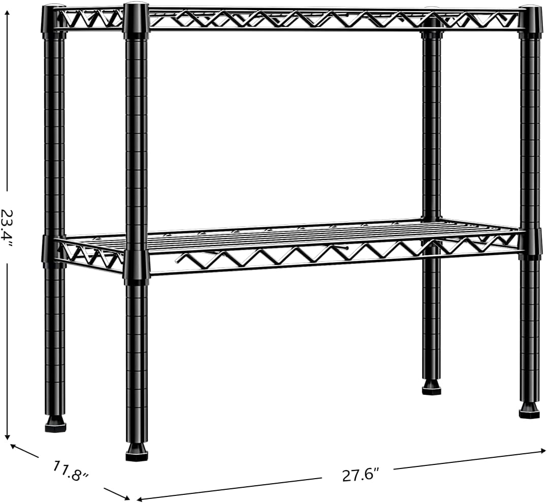 220 lbs 2 Tier Storage Rack Metal Wire Shelving Unit, Storage Standing Household Shelf Organizer