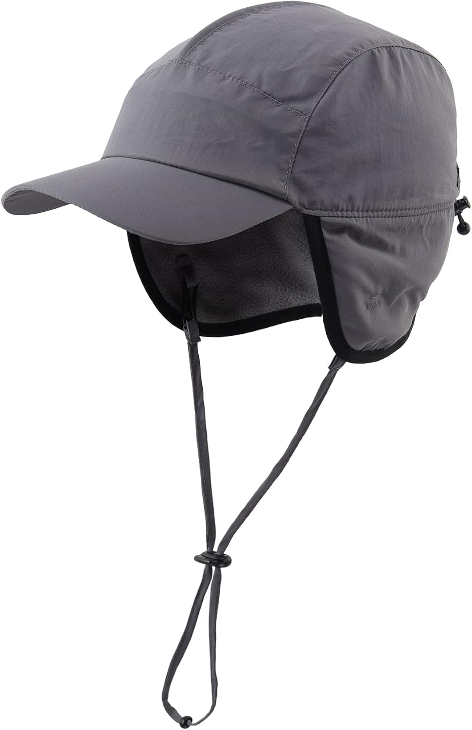 Waterproof Men's Winter Hats with Visor Warm Fleece Lined Baseball Cap Earflaps