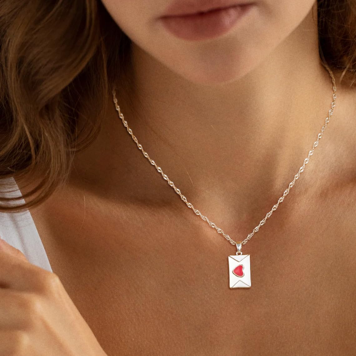 Delicate Heart Pendant Necklace, 14K Gold Plated Dainty Chain, Gift for Women