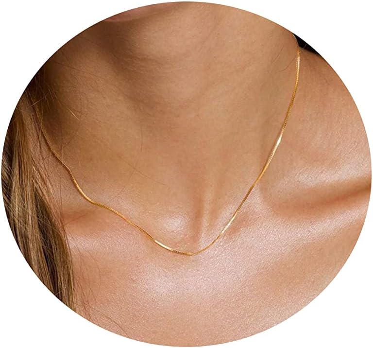 Dainty Gold Chain Necklace For Women - 18K Gold Plated Coin Disc Choker With Beaded & Paper Clip Layered Chain, Everyday Jewelry Gift