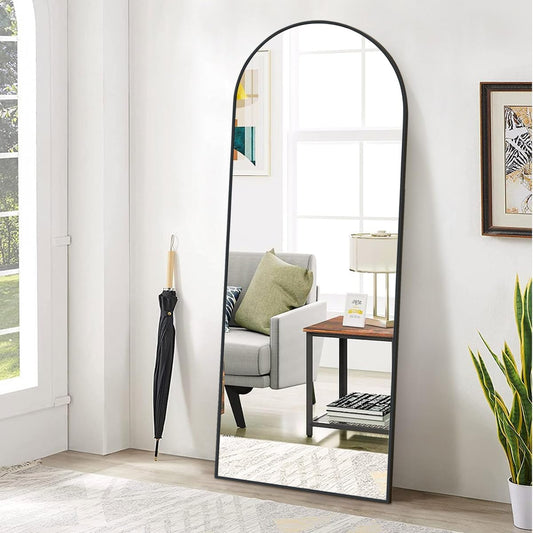 65"x24" Full Length Mirror, Arch Full Body Floor Mirror,  Top with Stand
