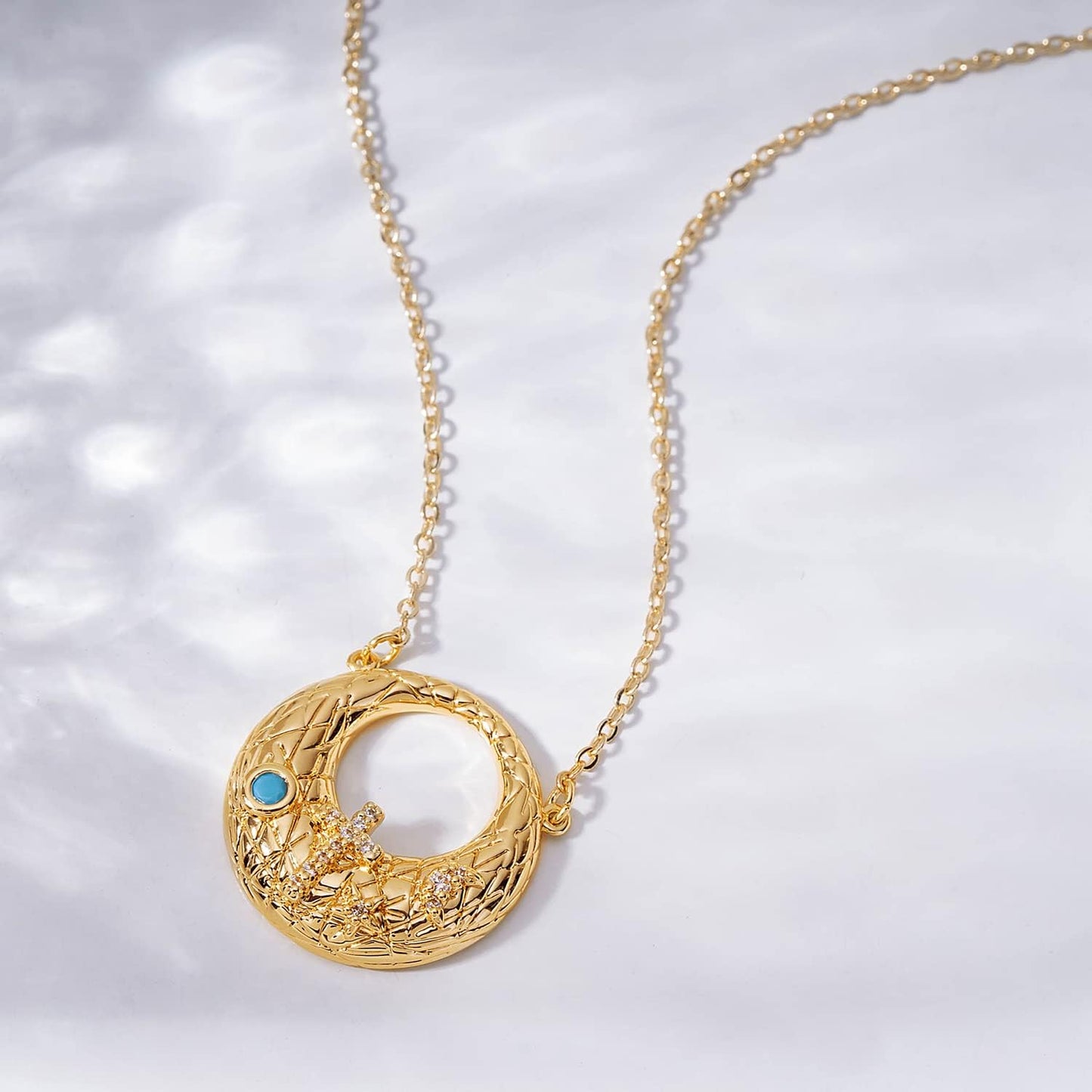 Gold Pendant Necklace for Women 14K Gold Plated Dainty Gold Necklace Simple Delicate Jewelry