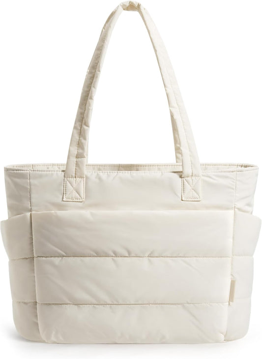 Tote Bag for Women, Lightweight Puffy Tote Bag with Compartments Shoulder Bag Handbag for Travel, Work, Gym