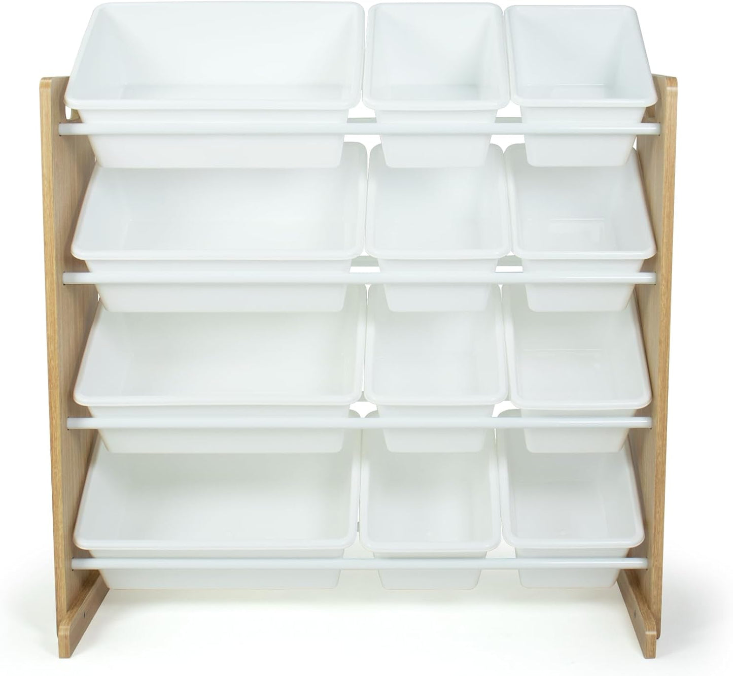 Toy Storage Organizer with 12 Plastic Bins,  Removable Bins for Playroom, Bedroom
