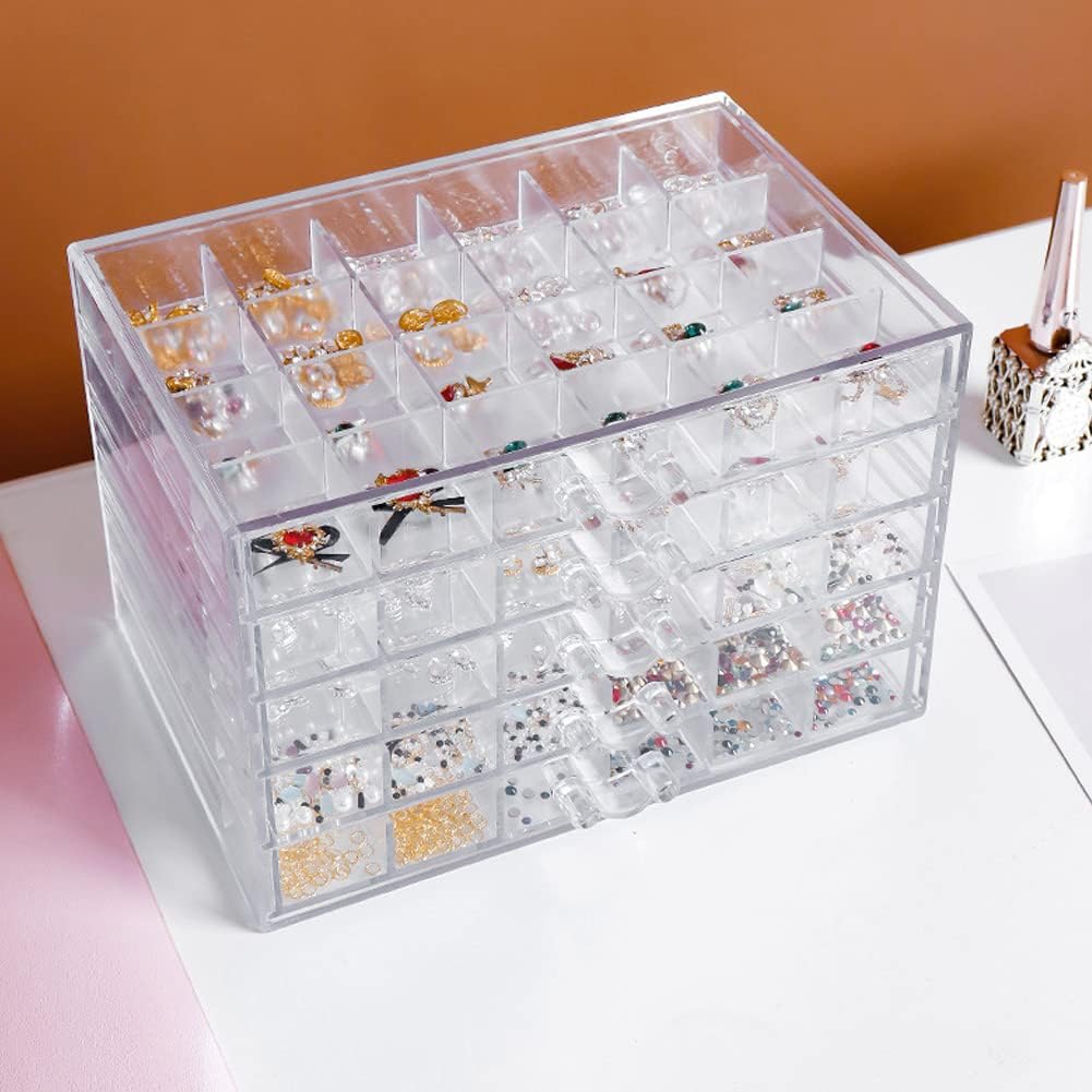 Acrylic Jewelry Storage Box Stand with 120 Small Compartments