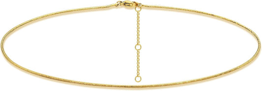 Gold Snake Chain Choker Necklace,18K Gold Plated Dainty Herringbone Necklace Delicate Fashion Choker Necklace Jewelry for Women