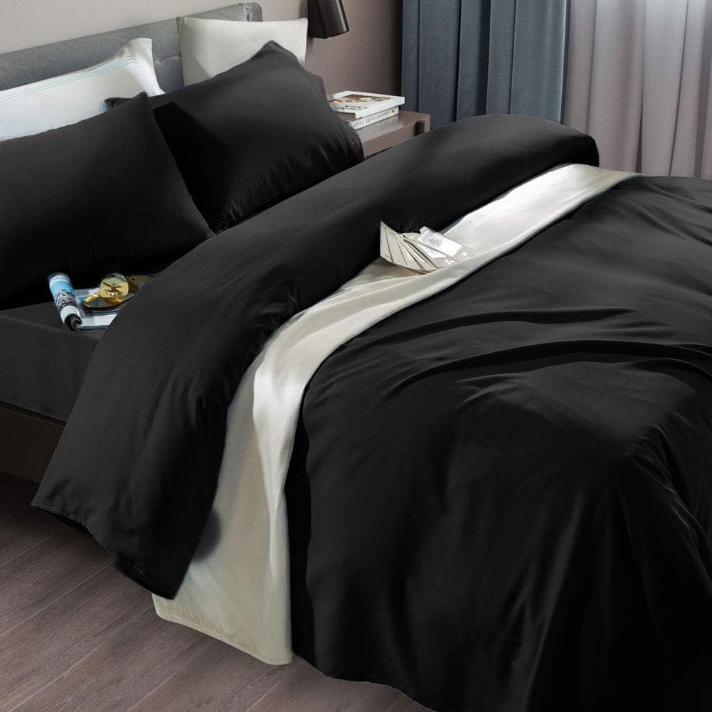 Bed Sheet Set Super Soft Microfiber Fit 18-24 Inch Deep Pocket Mattress Wrinkle-6 count (Dark Grey, Queen)