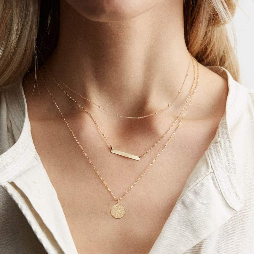 Dainty 14K Gold Plated Necklace - Delicate Pendant Choker for Women