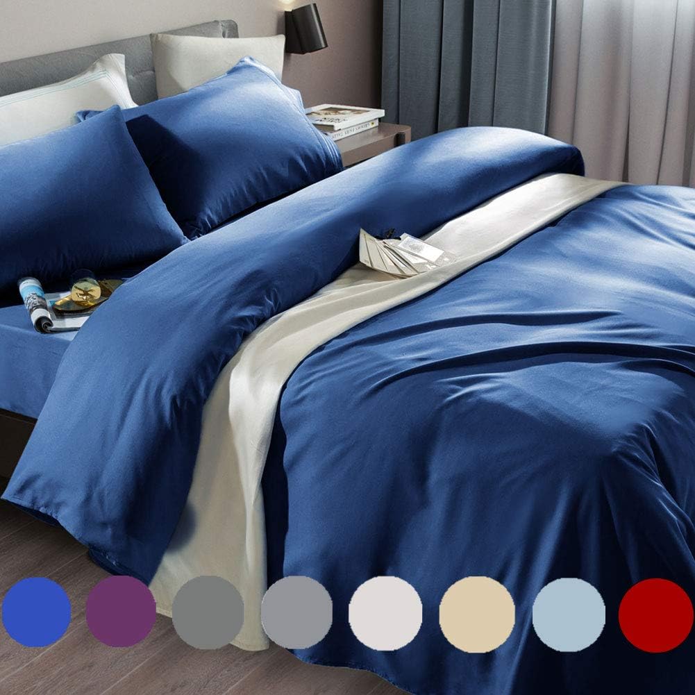 Bed Sheet Set Super Soft Microfiber Fit 18-24 Inch Deep Pocket Mattress Wrinkle-6 count (Dark Grey, Queen)