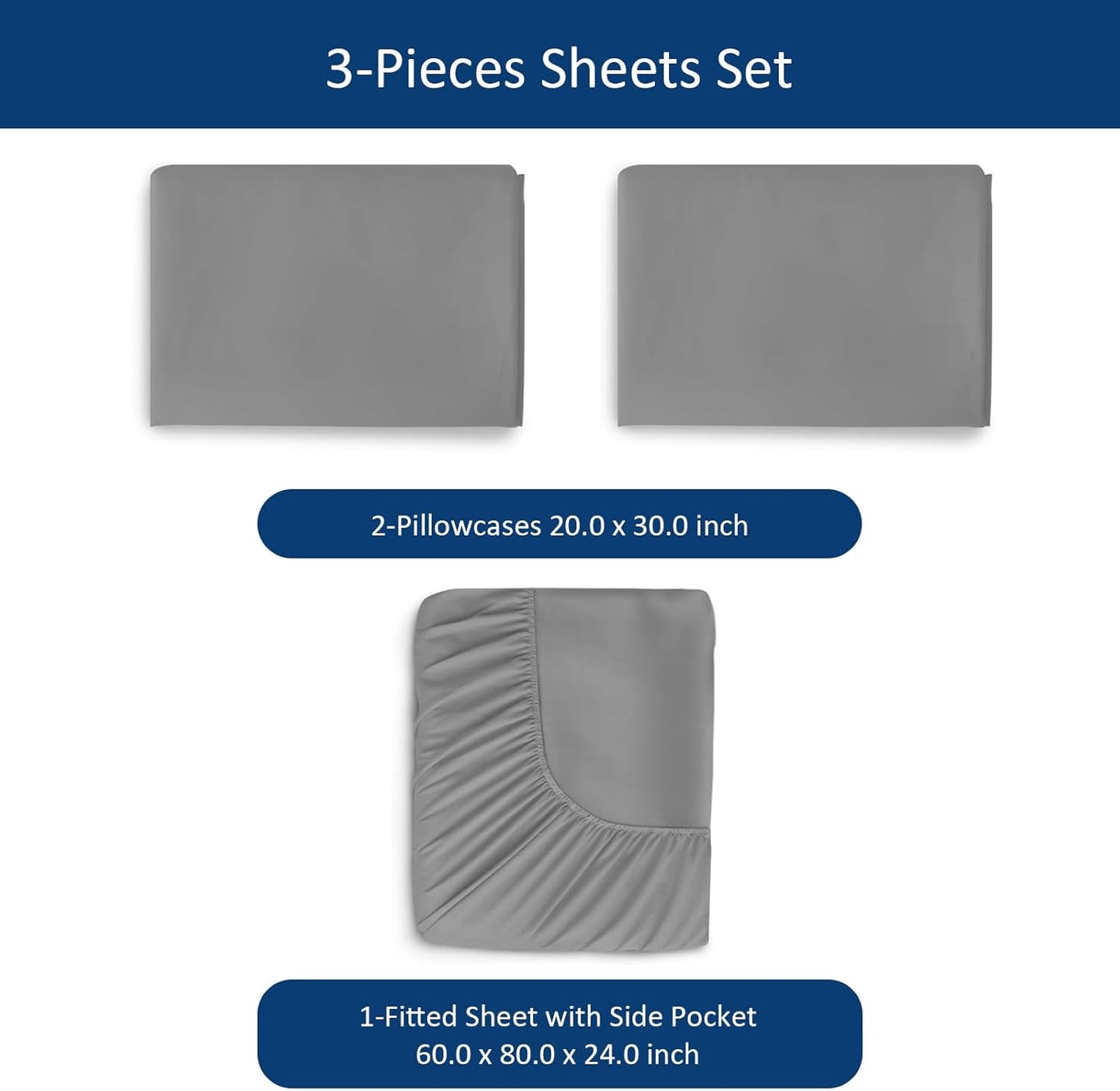 Extra Deep Pocket Queen Sheet Sets for Air Mattress - Sheets with Pocket on Side