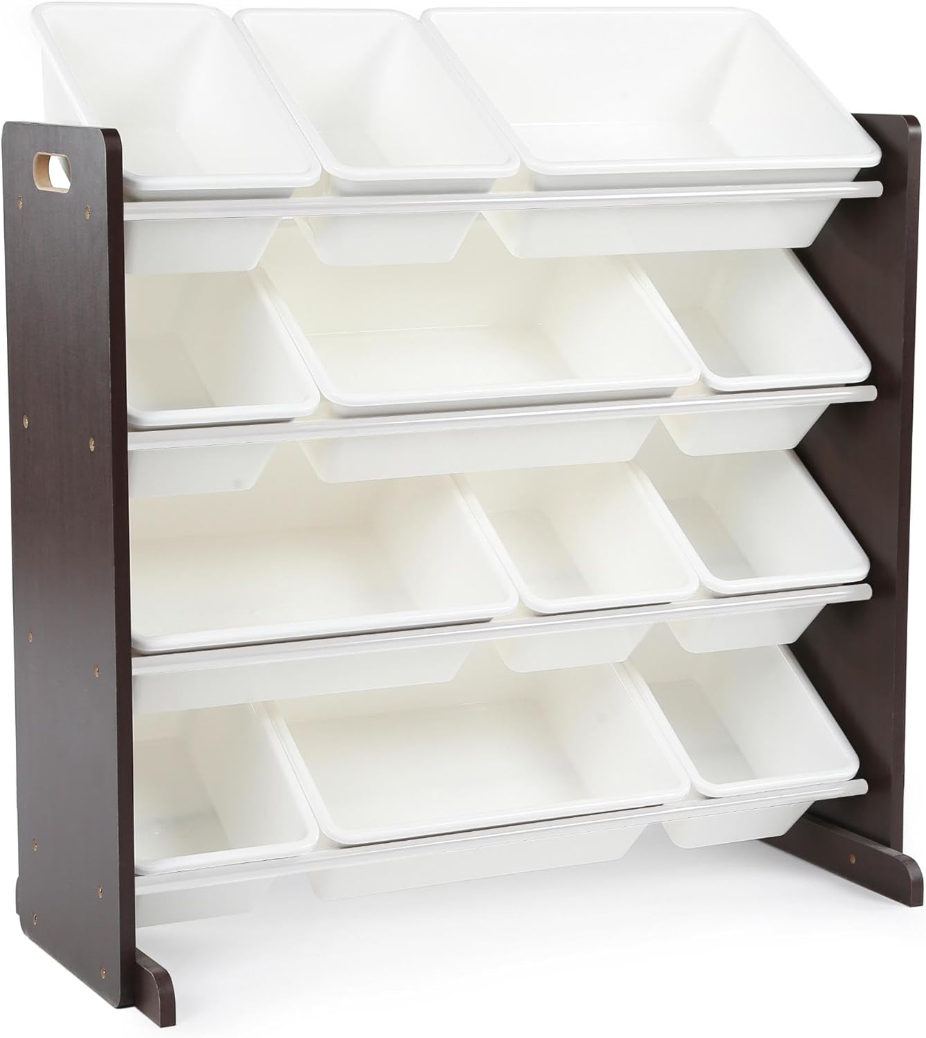 Toy Storage Organizer with 12 Plastic Bins,  Removable Bins for Playroom, Bedroom