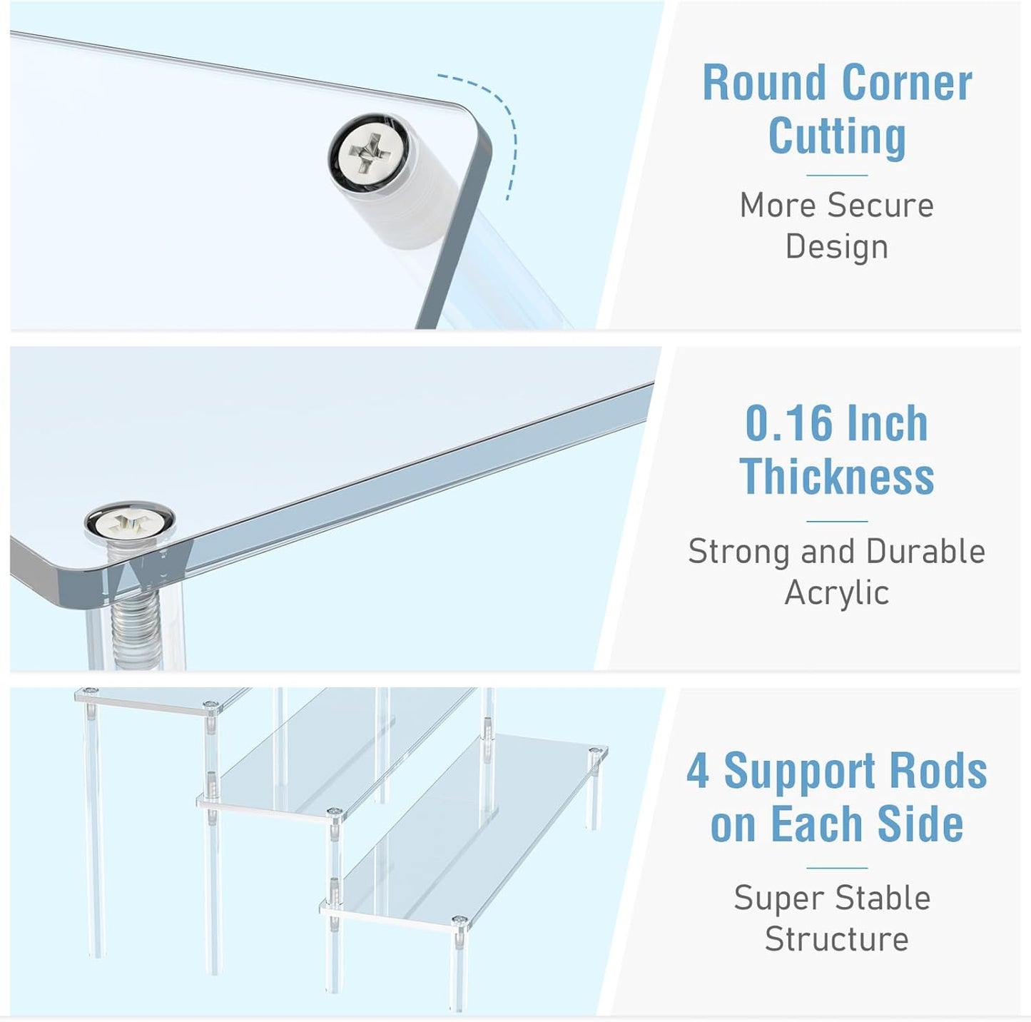 Acrylic Display Risers, 3 Tier Organizer Stand,   Decoration and Organizer